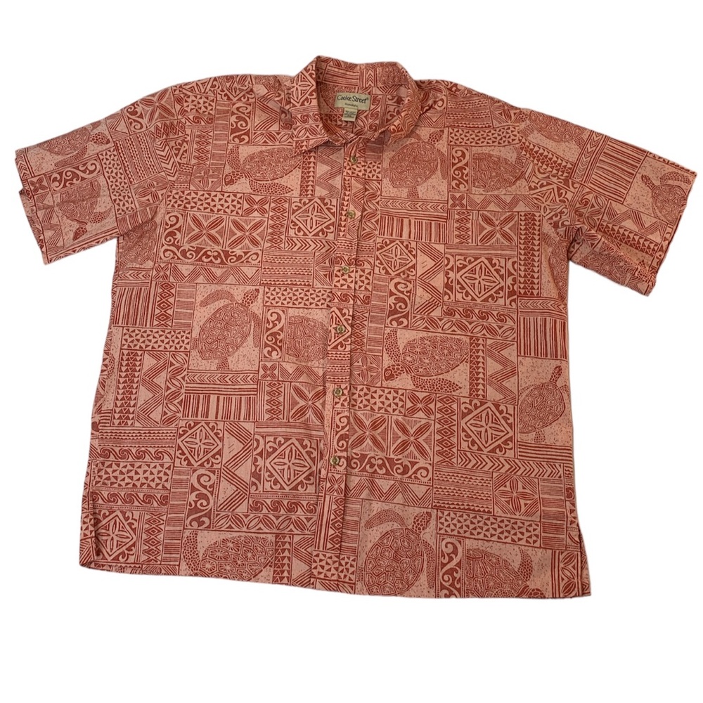 Cooke Street Honolulu Hawaiian Sea Turtle Tapa Design Pattern Men's Size 2XL